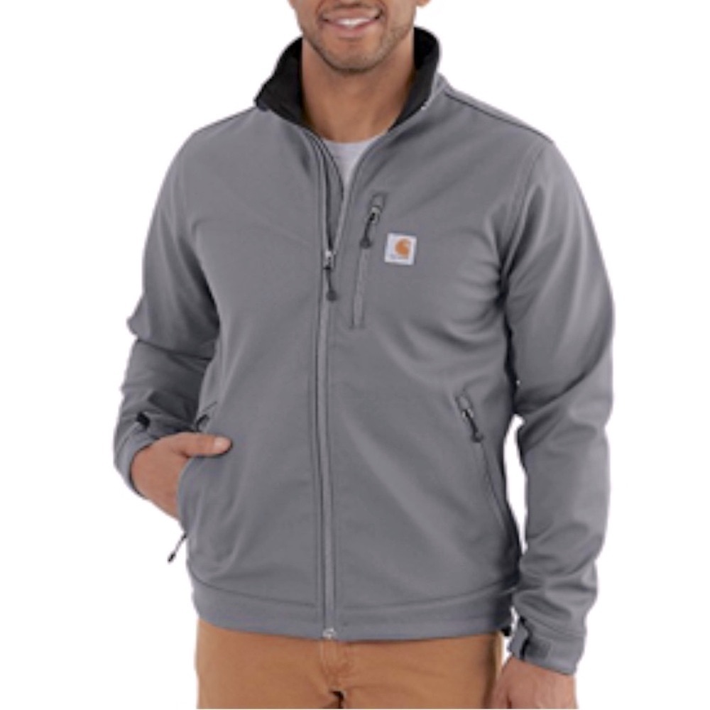 NWT Carhartt Men's Rain Defender Relax Fit Heavyweight Softshell Jacket Charcoal - Picture 2 of 15
